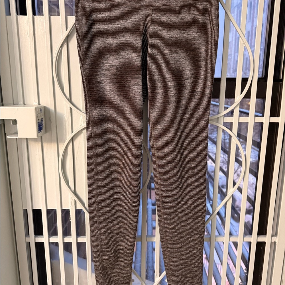 Gray Striped Leggings